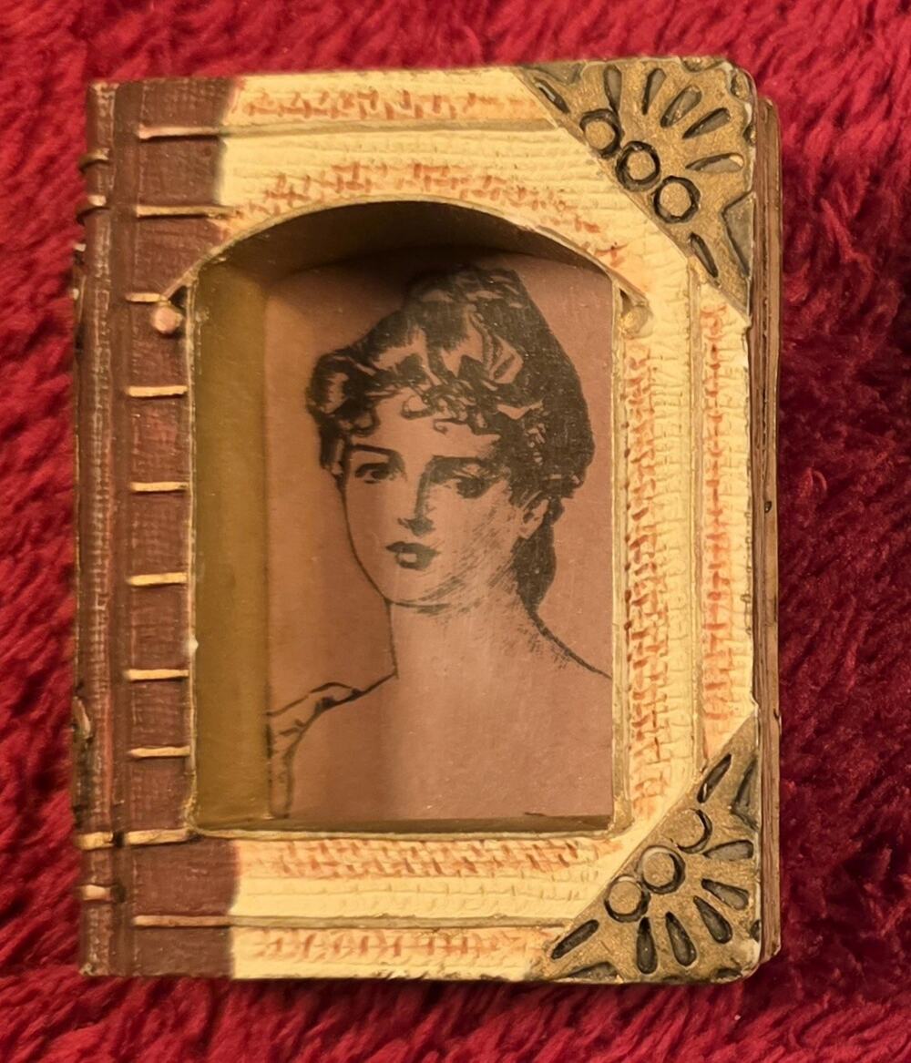 Vintage Style Mini Book Picture Frame Portrait Made in China 2.5” Decorative